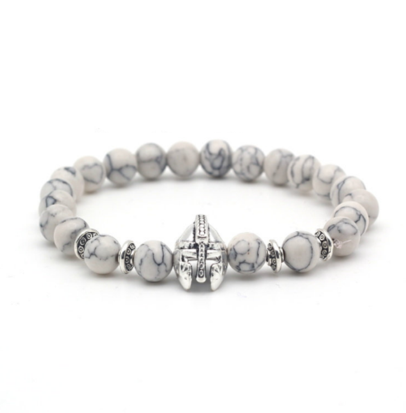 Brotherhood Collection White Vein Stone Silver Series Bracelet
