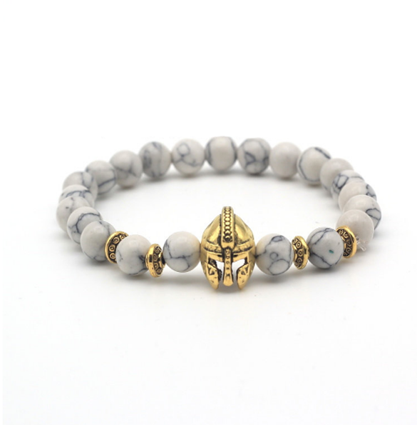 Brotherhood Collection White Vein Stone Gold Series Bracelet