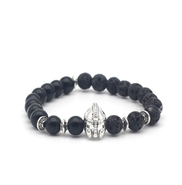 Brotherhood Collection Ancient/Glossy Black Stone Silver Series Bracelet