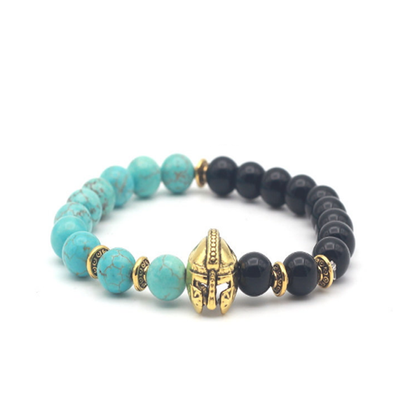 Brotherhood Collection Black/Turquoise Stone Gold Series Bracelet