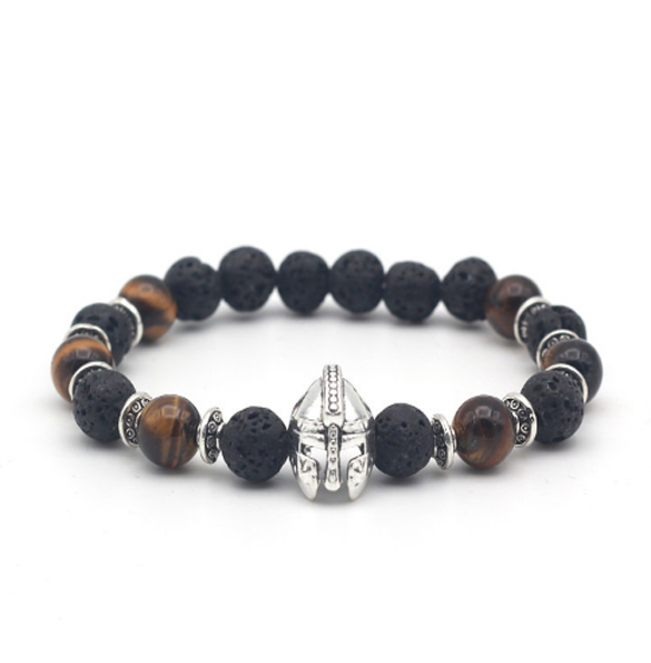 Brotherhood Collection Ancient Black/Warrior Eye Stone Silver Series Bracelet