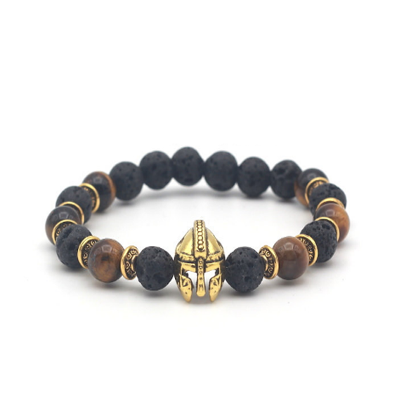 Brotherhood Collection Ancient Black/Warrior Eye Stone Gold Series Bracelet