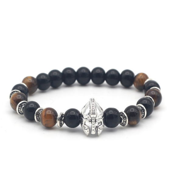 Brotherhood Collection Black/Warrior Eye Stone Silver Series Bracelet