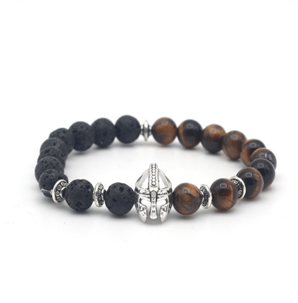 Brotherhood Collection Ancient Black/Warrior Eye Stone Silver Series Bracelet