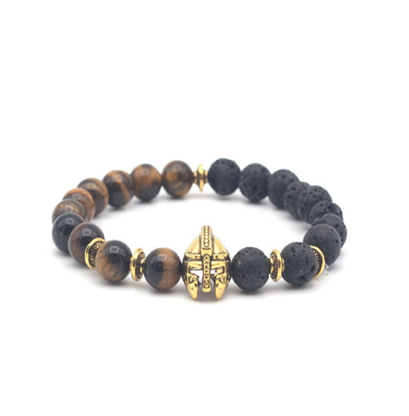 Brotherhood Collection Ancient Black/Warrior Eye Stone Gold Series Bracelet
