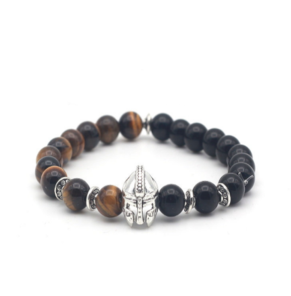 Brotherhood Collection Black/Warrior Eye Stone Silver Series Bracelet