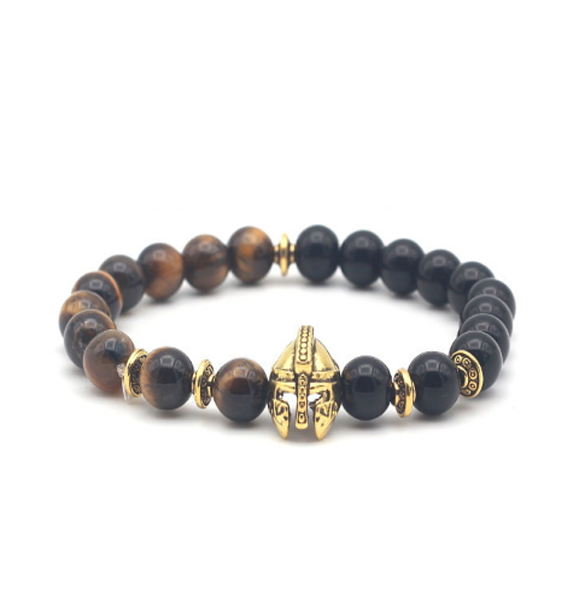 Brotherhood Collection Black/Warrior Eye Stone Gold Series Bracelet