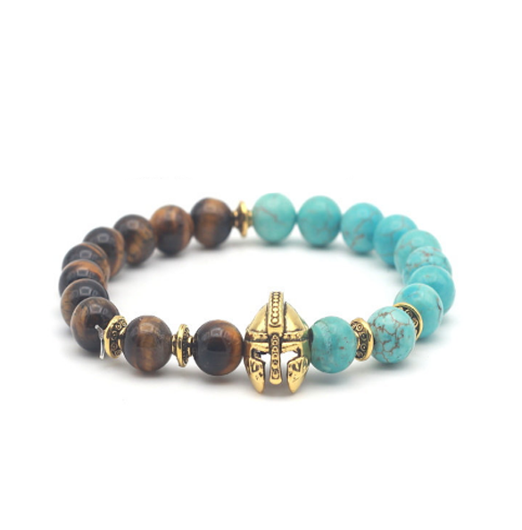 Brotherhood Collection Turqoise/Warrior Eye Stone Gold Series Bracelet