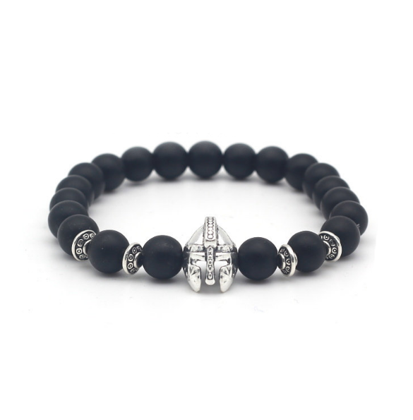 Brotherhood Collection Matte Black Stone Silver Series Bracelet