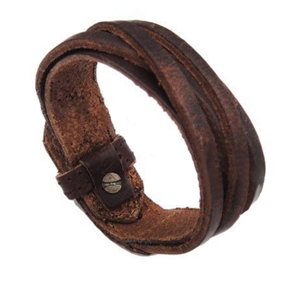 Leather Collection Rugged Warrior Edition Brown Bracelet