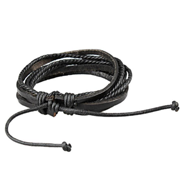 Leather Collection Multi-Wrap Edition Black Bracelet