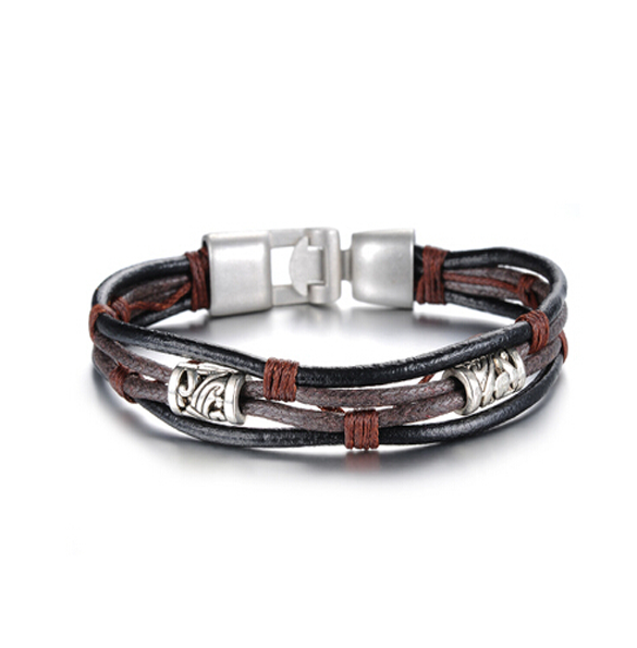 Leather Collection Spartan Edition Silver Series Bracelet