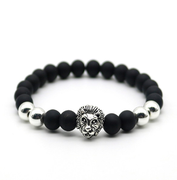 King of the Jungle Collection Black/Silver Stone Silver Series Bracelet