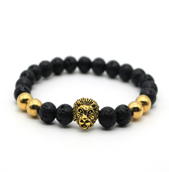 King of the Jungle Collection Ancient Black/Gold Stone Gold Series Bracelet