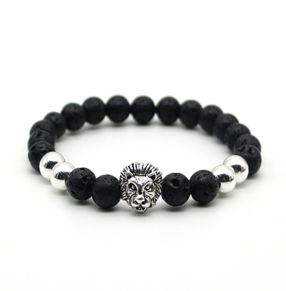 King of the Jungle Collection Ancient Black/Silver Stone Silver Series Bracelet