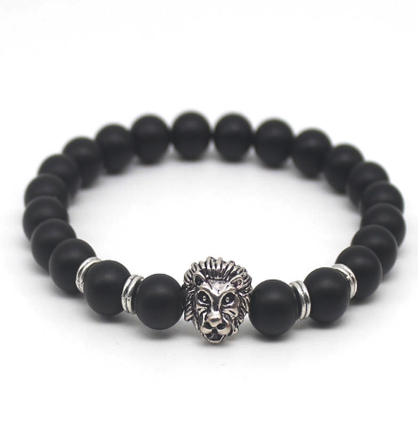 King of the Jungle Collection Black Stone Silver Series Bracelet