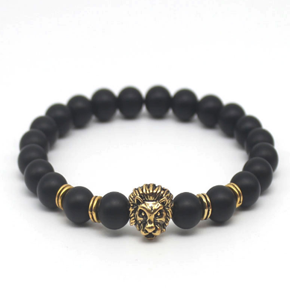 King of the Jungle Collection Black Stone Gold Series Bracelet